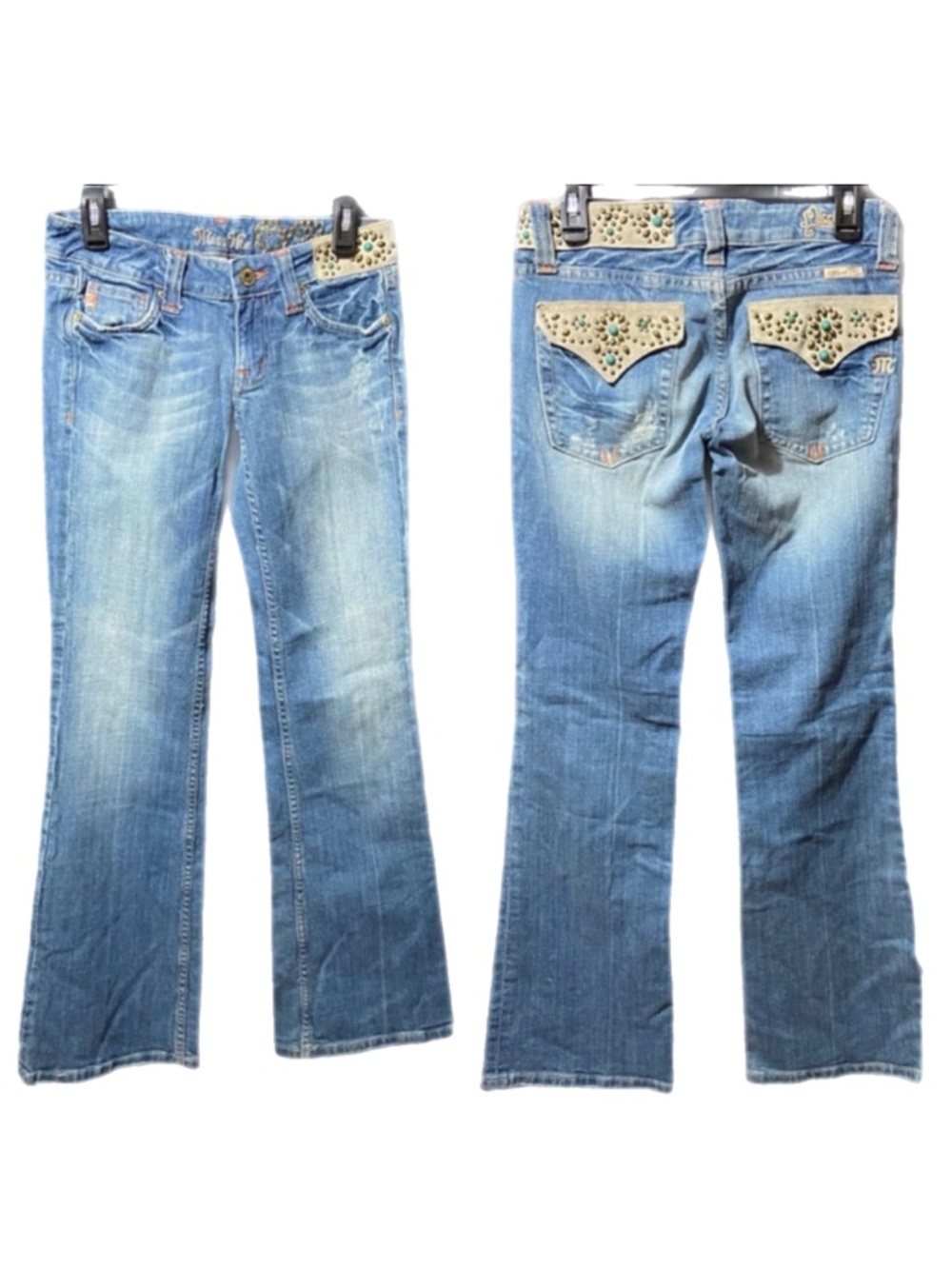 Vintage Y2K Miss Me Low-Rise Jeans JP4296 Western Beaded Country Cowgirl Boho 28